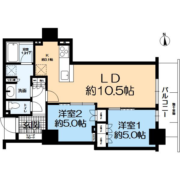 ブランズタワー・ウェリス心斎橋SOUTHの間取り