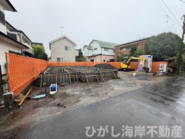 中郡大磯町西小磯　新築戸建の外観|8月10日撮影　建築中　現地外観