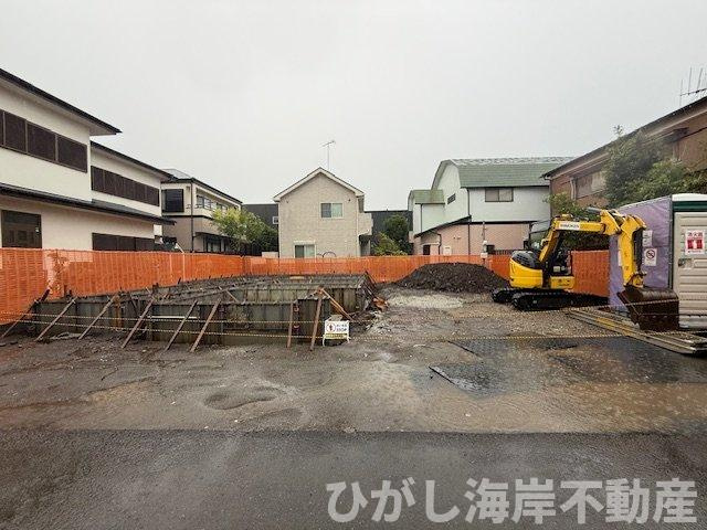 中郡大磯町西小磯　新築戸建の外観|8月10日撮影　建築中　現地外観