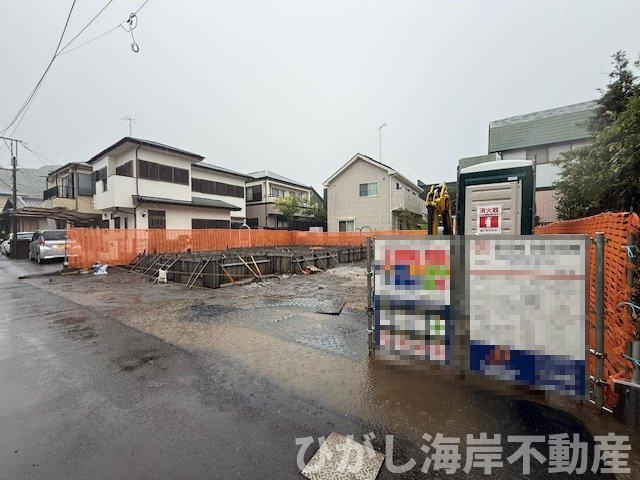 中郡大磯町西小磯　新築戸建の外観|8月10日撮影　建築中　現地外観