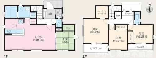 中郡大磯町生沢　新築戸建　の間取り|全部屋南向き　４LDKです。