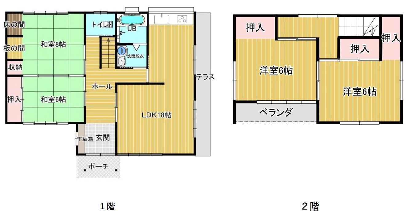 天童市本町二丁目【中古住宅】の間取り|４LDKの間取りです。
