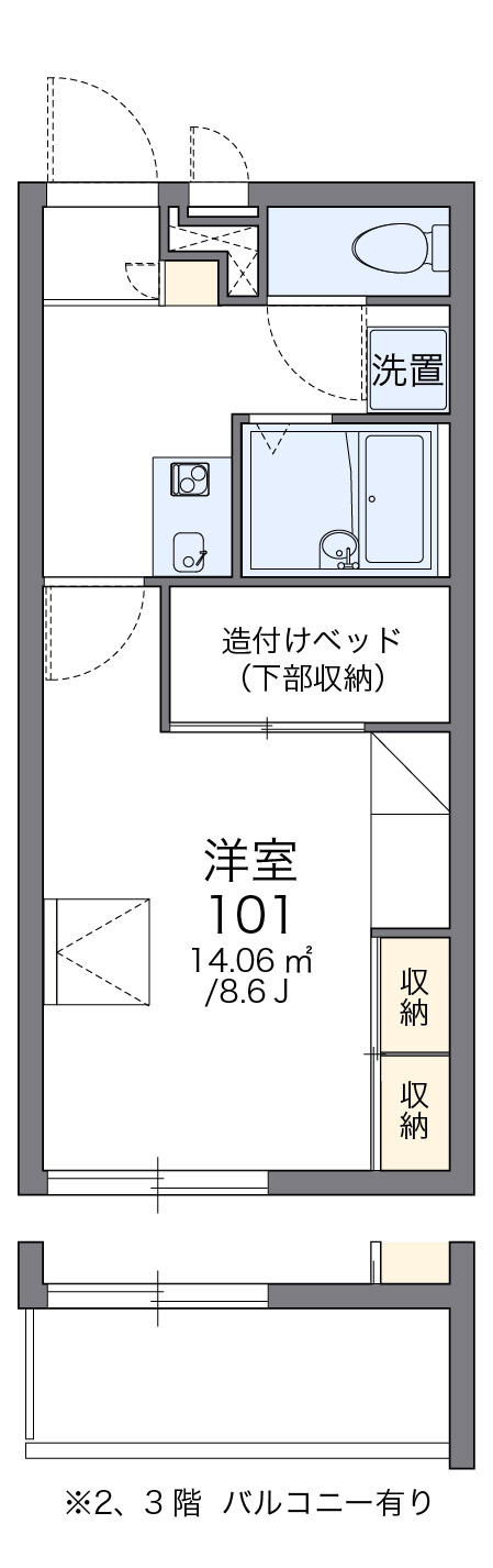 レオパレスMAモールの間取り|画像2