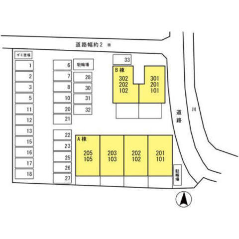 ソルピーノＡ棟の駐車場