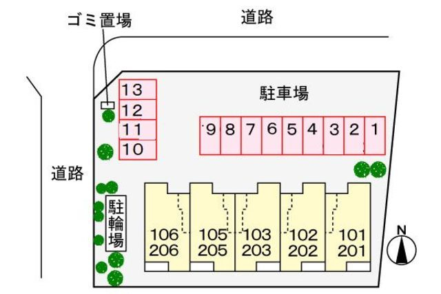 メゾン　フルークの駐車場