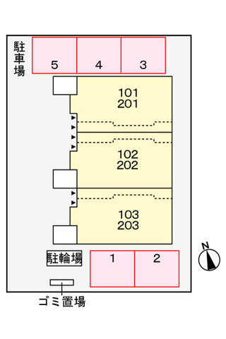 フラワーコートの駐車場