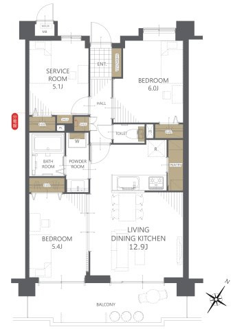 【間取り】グリーンミユキ朝日 