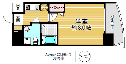 東大阪市高井田本通７丁目の賃貸マンションの間取り