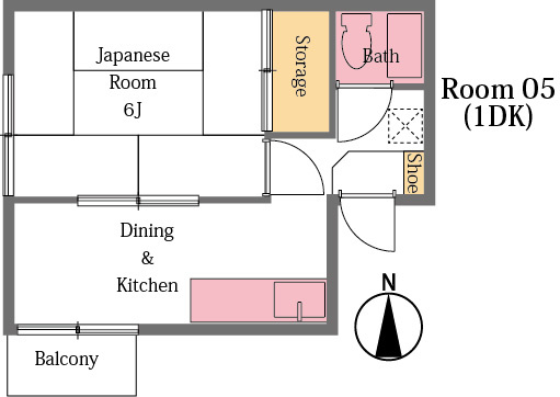 1DKの間取りです