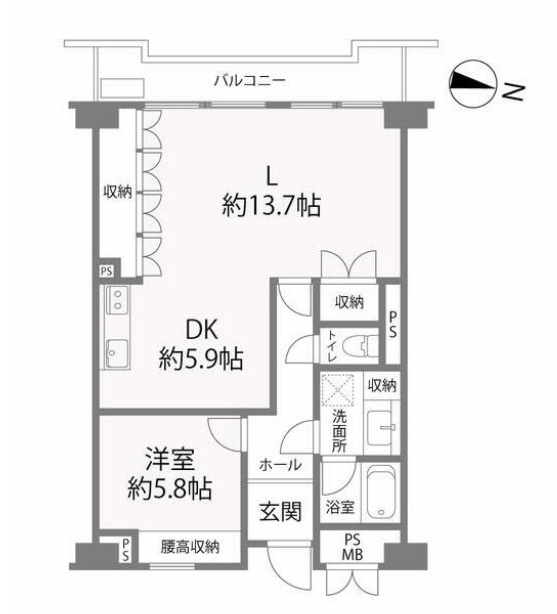 シャンボール大名D棟の間取り