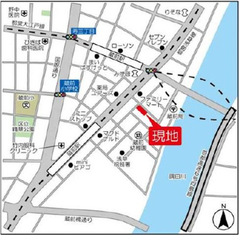 ライトテラス蔵前の地図