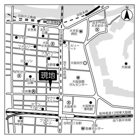 シーズンフラッツ大手前の地図