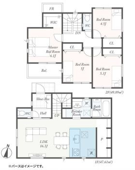 【間取り】 | 厚木市長谷　新築分譲住宅　全1棟