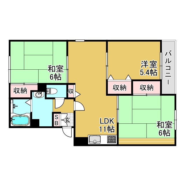 神戸市兵庫区平野町字天王谷東服山のアパートの間取り