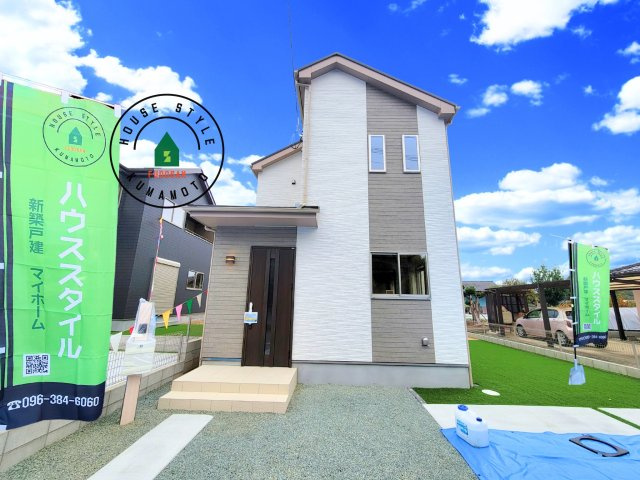 熊本市北区龍田弓削1丁目第1-2棟（B号棟）の外観|デザイン性のある外観です。