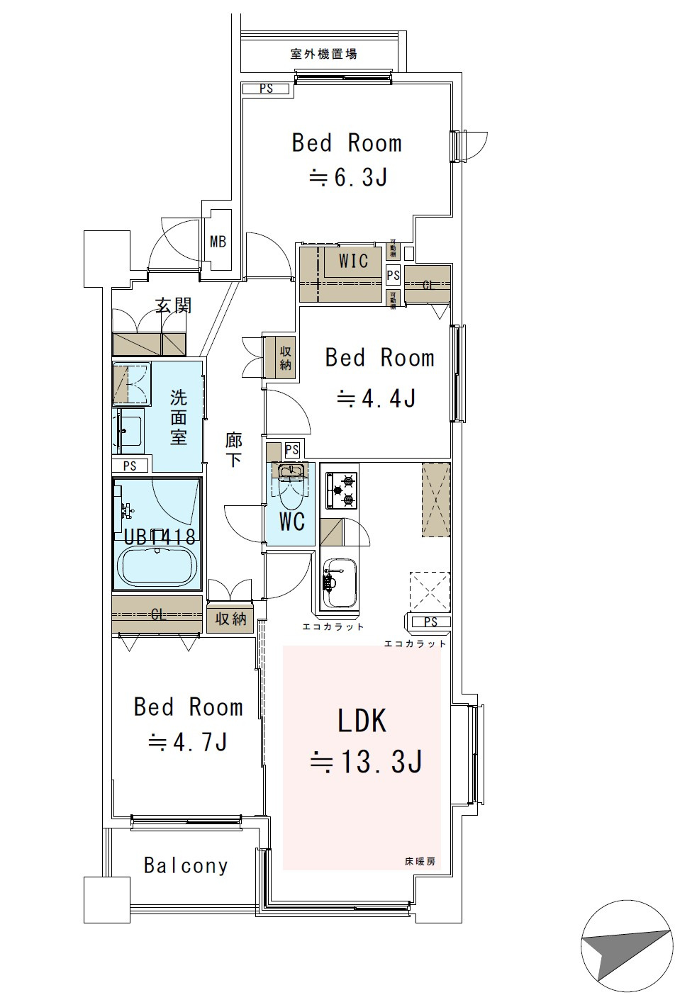 【間取り】 | 桜木町パークハウス