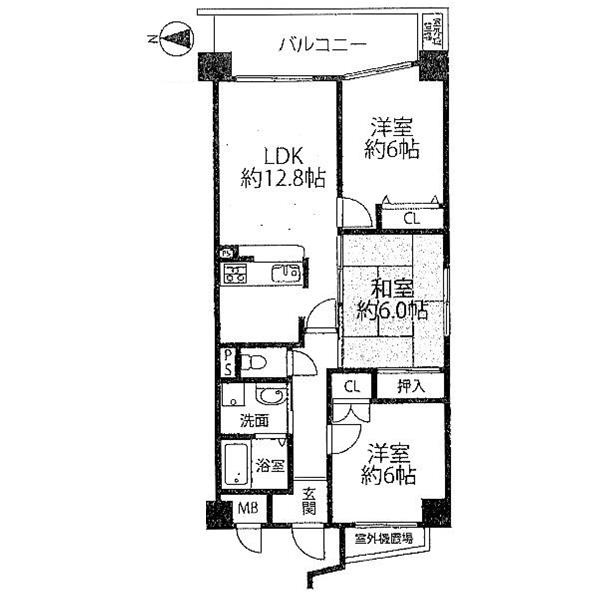アルモード京都高辻の間取り|東向きバルコニーです。西日を避けたいお客様にオススメです。