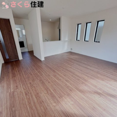 リーブルガーデン宇都宮市鶴田町第22　１号棟の居間・リビング|明るいLDKは16.5帖となっております。