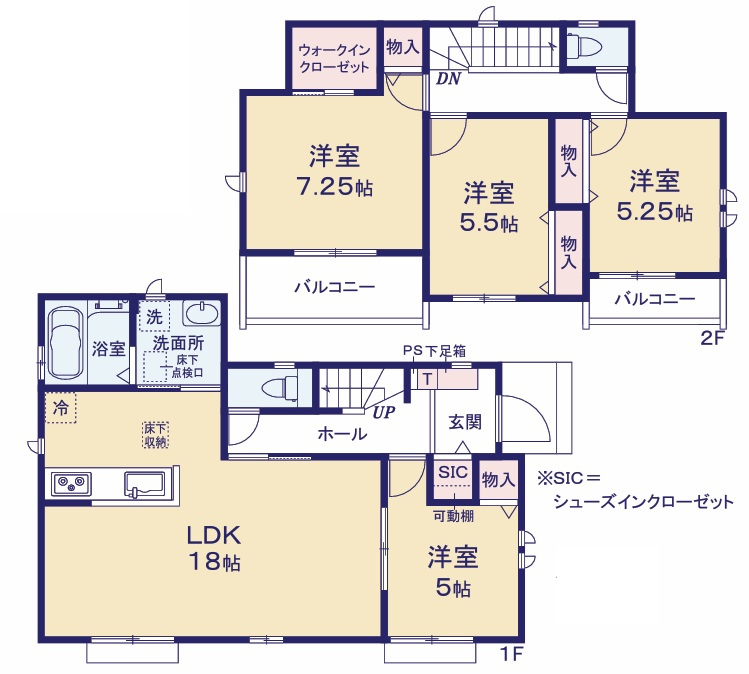 東村山久米川町Ⅱ期　新築戸建　全８棟　の間取り