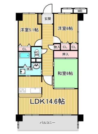 レックスマンション住之江公園の間取り