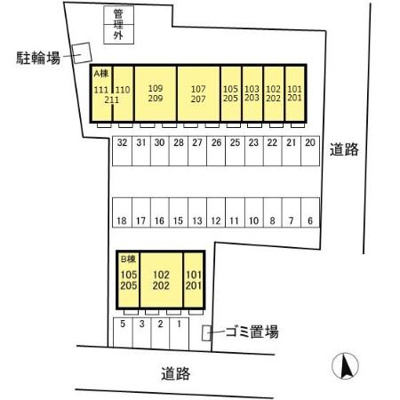 【区画図】 | 宇都宮テックハイツ Ａ