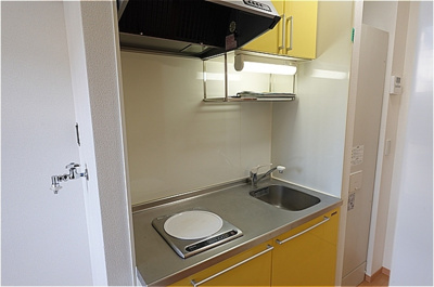 【キッチン】 | 宇都宮テックハイツ Ａ | ＩＨ付きキッチン（上部収納付き）