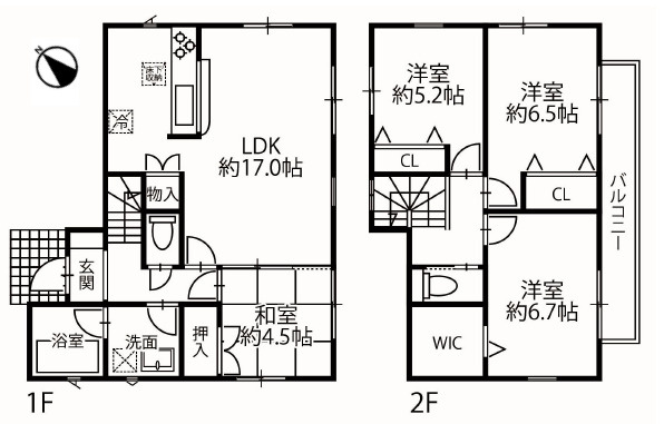 【間取り】 | 加古川市尾上町安田　中古戸建 | 4LDK＋WICです。