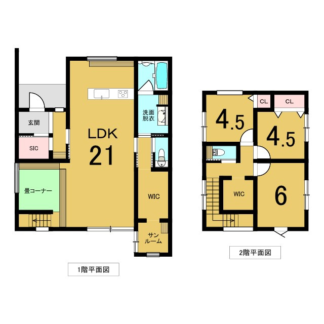 下陰 　中古戸建　3LDKの間取り