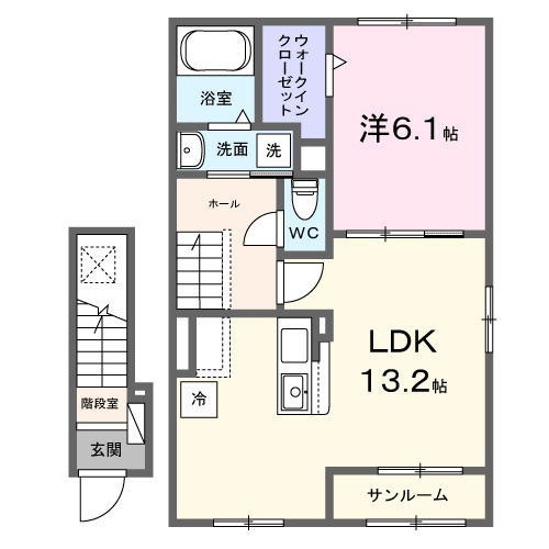 ロックリバー４号館の間取り|間取図