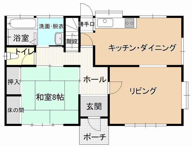 亘理郡亘理町吉田字上塚　中古住宅の間取り|1階間取り図です
