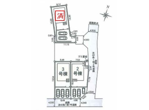 【区画図】 | 【仲介手数料０円】南足柄市塚原第35　新築一戸建て　全3棟 | 南足柄市塚原第35　新築一戸建て　全3棟