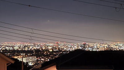 【展望】 | 苦楽園六番町戸建 | 2Fバルコニーからの夜景