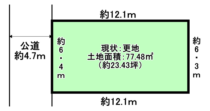 堺市東区草尾　土地の土地図|解体費用のかからない更地！