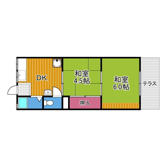 ブルースカイハイツB棟の間取り