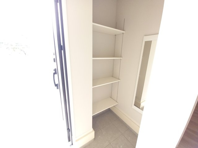 水戸市河和田11期の収納|玄関収納です。丁度いいシューズボックス～！家族全員の靴がしまえて玄関周りも常にスッキリ～整理整頓出来ます～