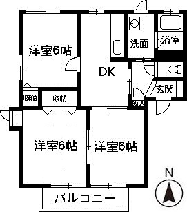 クレセントAの間取り
