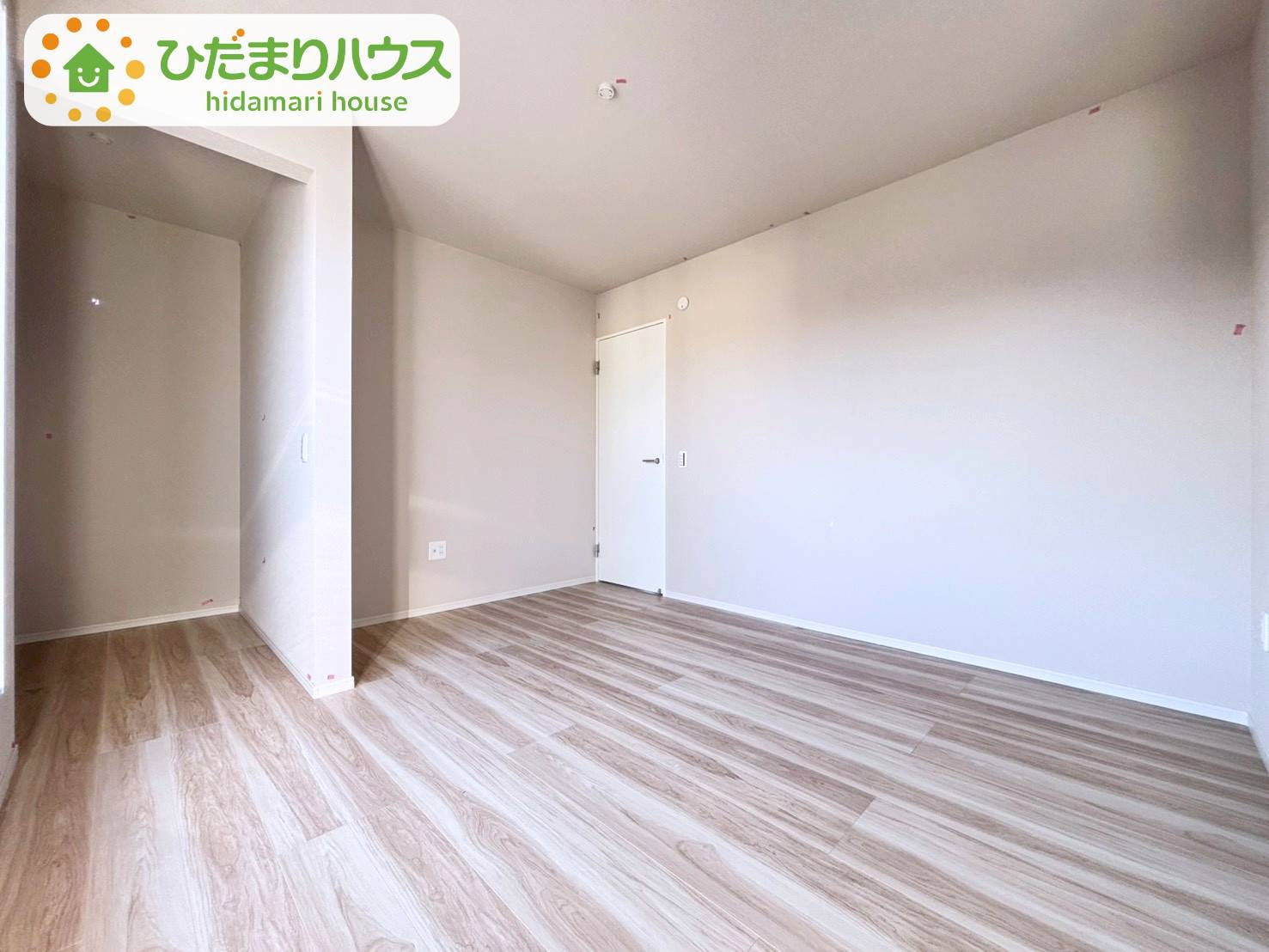 野田市宮崎新田3期　新築戸建　１号棟の寝室|主寝室は8帖とゆったりつかえる広さです♪
収納は奥行のあるウォークインクローゼットです♪