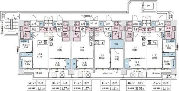スプランディッド弁天町WESTの区画図