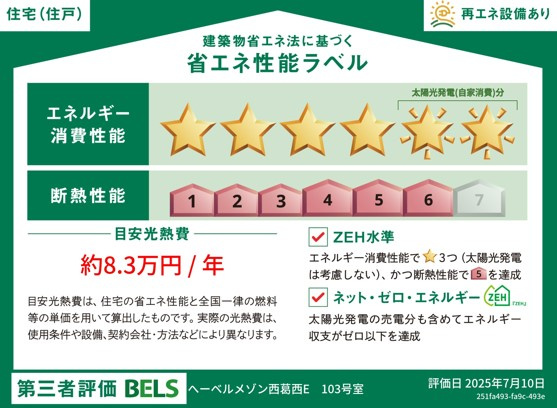 ヘーベルメゾン西葛西　Ｅ　イーストの省エネ性能ラベル|★住戸ラベル★