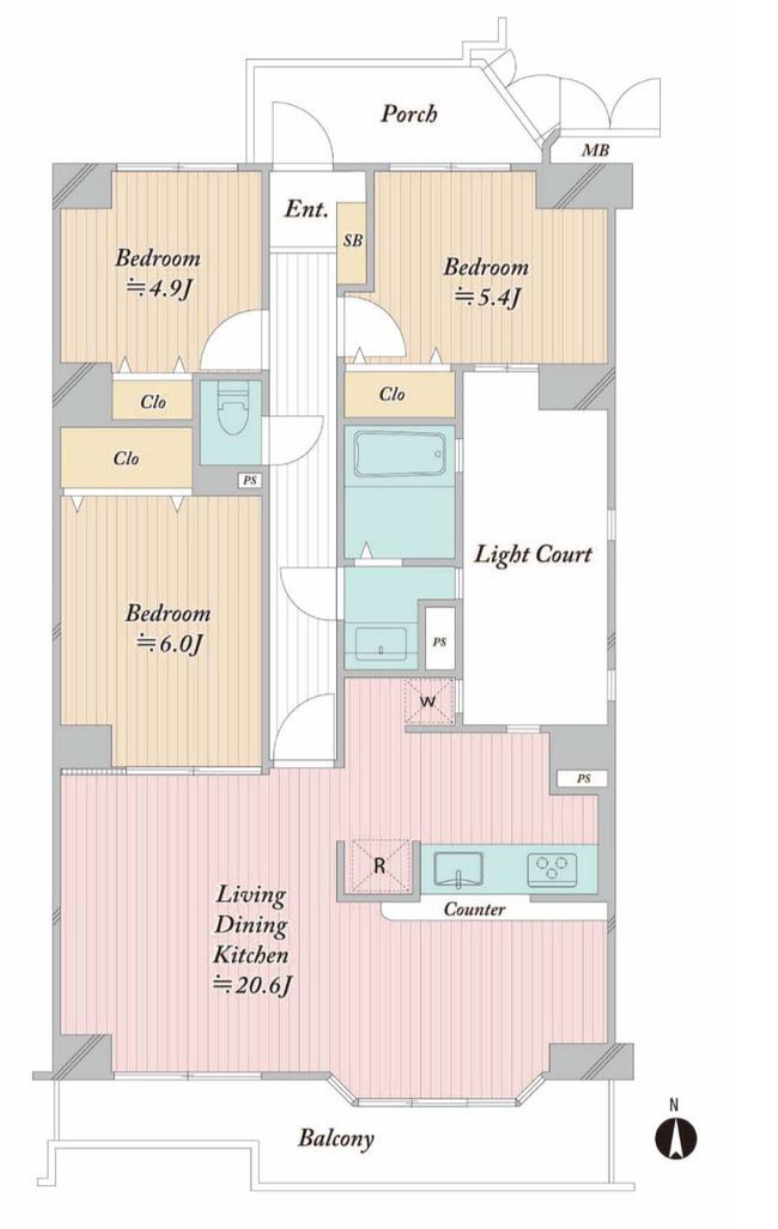 キャッスル北柏第3の間取り