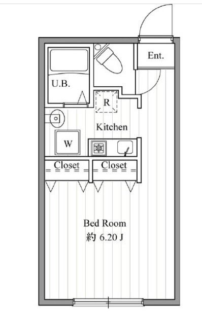 ZESTY松陰神社　最寄り駅3分　ネット0　敷金0の間取り