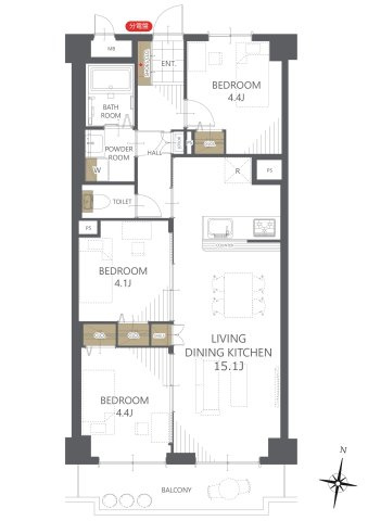 【間取り】ラポール錦町 