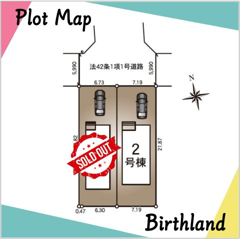 新築戸建・建売　郡山市御前南五丁目　耐震＋制震　朝日が丘小・郡山七中の区画図|＜1号棟＞カースペース3台　※敷地内に電柱及び支線が入る場合がございます。