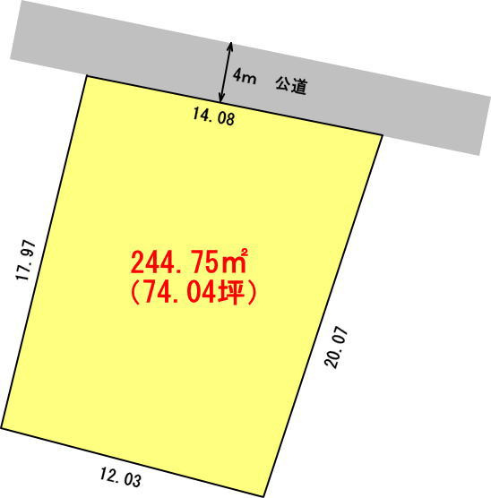 高崎市上中居町　【地型良好74坪】売地