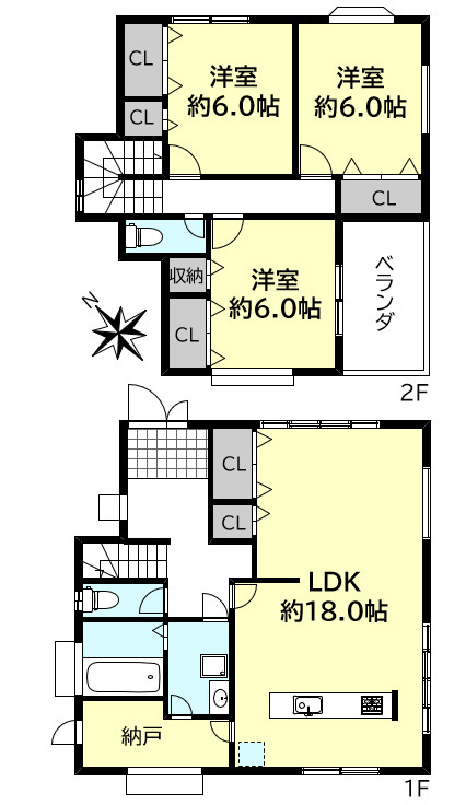 神戸市西区伊川谷町潤和戸建の間取り