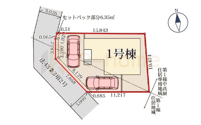 第1取手市野々井　新築戸建て　1号棟の区画図|大きなお買い物だからこそ、メリット・デメリットを伝えさせて頂きます。
R-homeにお任せください♪