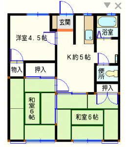 サンシティー北新在家　A棟の間取り