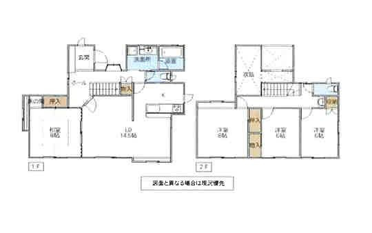 つくばみらい市絹の台３丁目　中古戸建の間取り