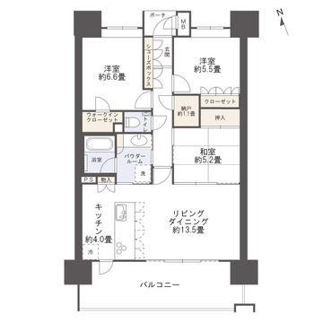 MJRザ・ガーデン鹿児島中央の間取り
