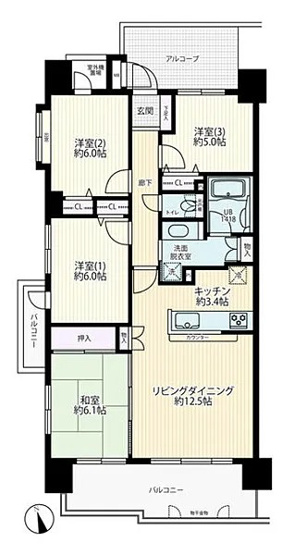 【間取り】 | サーパス朝日通り　11階 | 間取り
